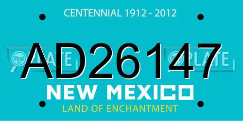 AD26147 New Mexico License Plate