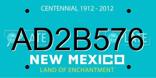 AD2B576 New Mexico License Plate
