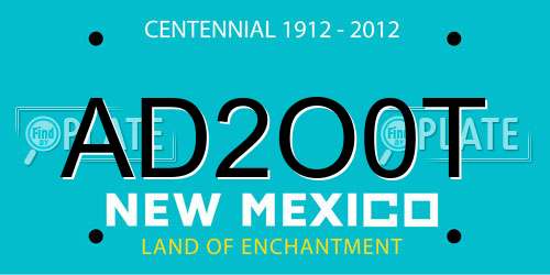 AD2O0T New Mexico License Plate