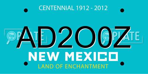 AD2O0Z New Mexico License Plate