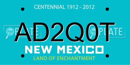 AD2Q0T New Mexico License Plate