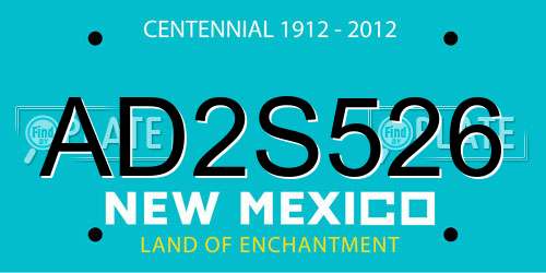 AD2S526 New Mexico License Plate