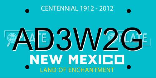 AD3W2G New Mexico License Plate
