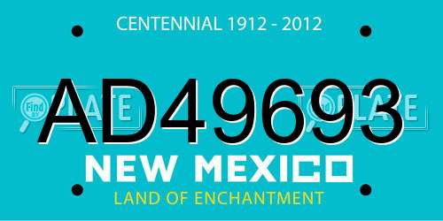 AD49693 New Mexico License Plate