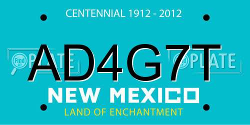 AD4G7T New Mexico License Plate
