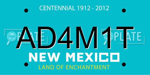 AD4M1T New Mexico License Plate