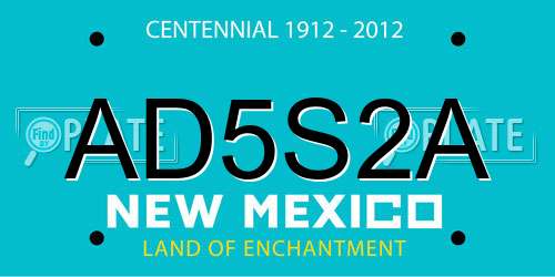 AD5S2A New Mexico License Plate