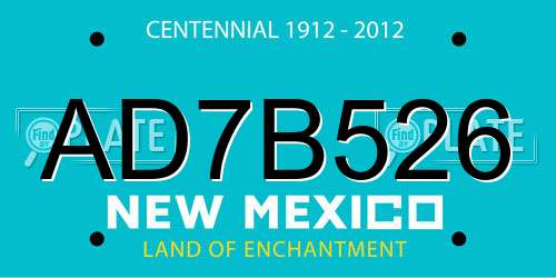 AD7B526 New Mexico License Plate