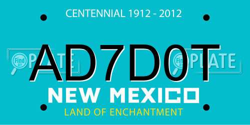 AD7D0T New Mexico License Plate