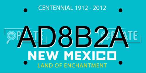 AD8B2A New Mexico License Plate
