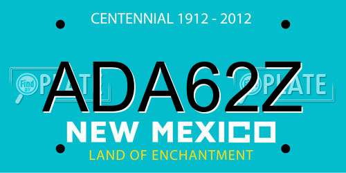 ADA62Z New Mexico License Plate
