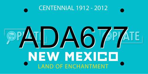ADA677 New Mexico License Plate