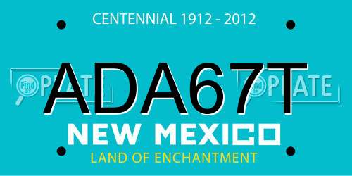 ADA67T New Mexico License Plate