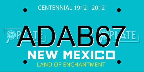 ADAB67 New Mexico License Plate