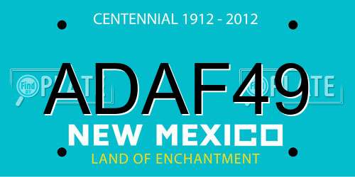 ADAF49 New Mexico License Plate