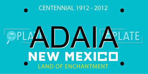 ADAIA New Mexico License Plate
