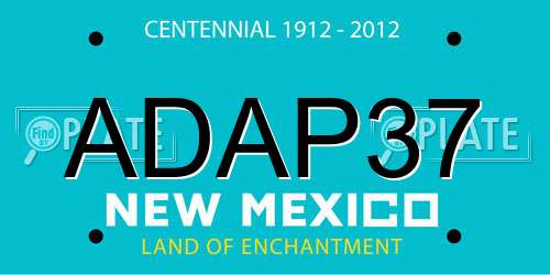 ADAP37 New Mexico License Plate