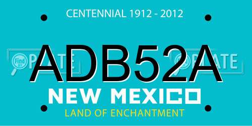 ADB52A New Mexico License Plate