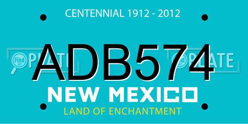 ADB574 New Mexico License Plate