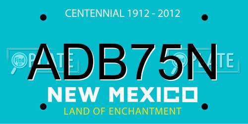 ADB75N New Mexico License Plate