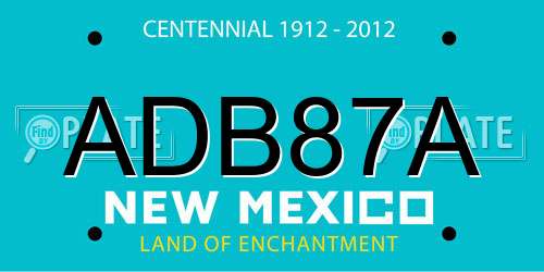 ADB87A New Mexico License Plate