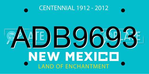 ADB9693 New Mexico License Plate