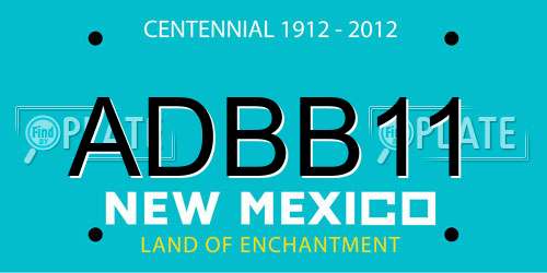 ADBB11 New Mexico License Plate