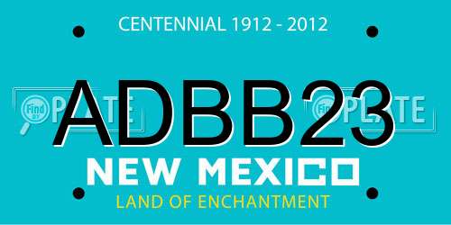ADBB23 New Mexico License Plate