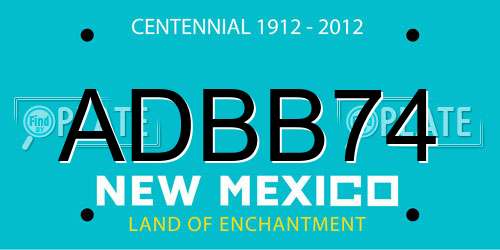 ADBB74 New Mexico License Plate