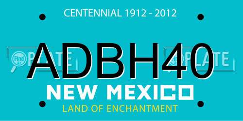 ADBH40 New Mexico License Plate