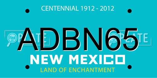 ADBN65 New Mexico License Plate