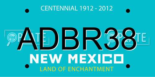 ADBR38 New Mexico License Plate