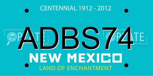 ADBS74 New Mexico License Plate