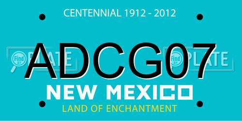 ADCG07 New Mexico License Plate