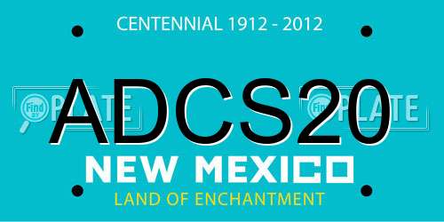 ADCS20 New Mexico License Plate