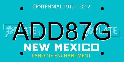 ADD87G New Mexico License Plate