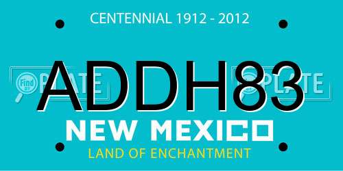 ADDH83 New Mexico License Plate