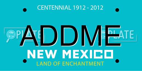 ADDME New Mexico License Plate