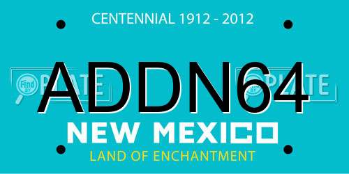 ADDN64 New Mexico License Plate