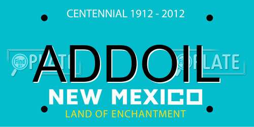 ADDOIL New Mexico License Plate