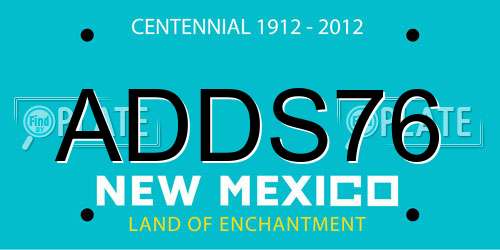 ADDS76 New Mexico License Plate