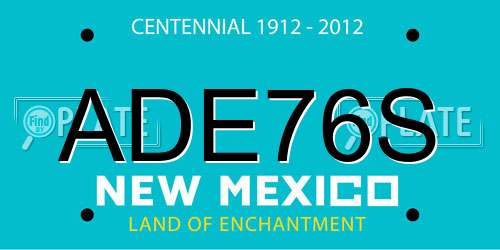 ADE76S New Mexico License Plate