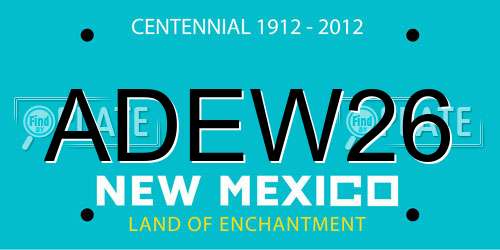 ADEW26 New Mexico License Plate