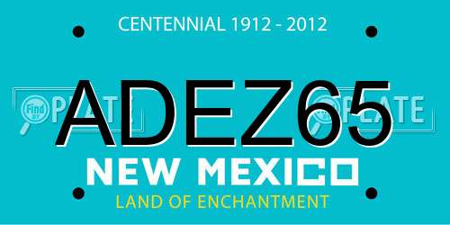 ADEZ65 New Mexico License Plate