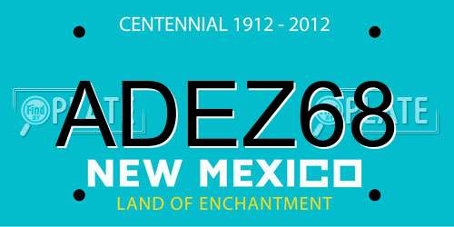 ADEZ68 New Mexico License Plate