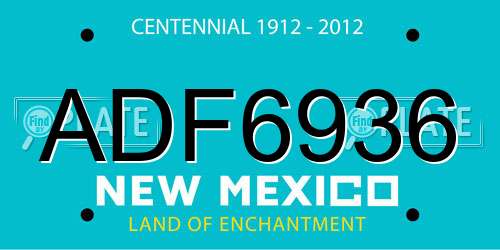 ADF6936 New Mexico License Plate