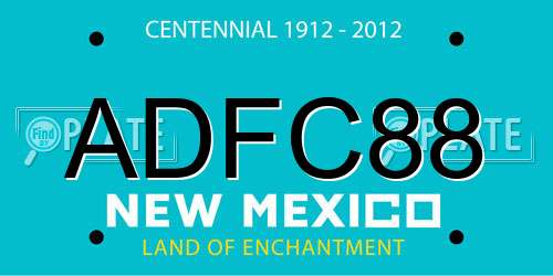 ADFC88 New Mexico License Plate