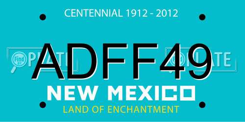 ADFF49 New Mexico License Plate