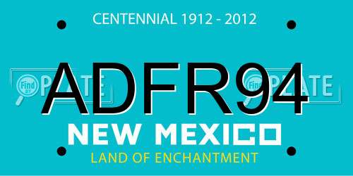 ADFR94 New Mexico License Plate