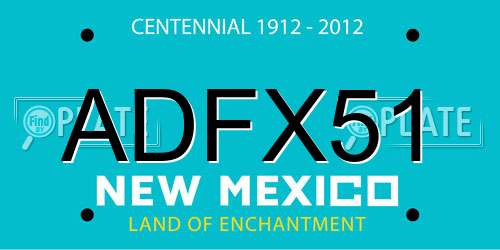 ADFX51 New Mexico License Plate